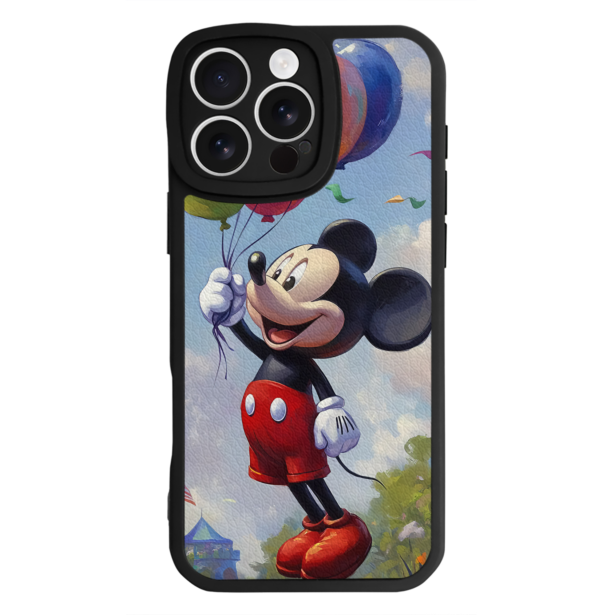 （画像用） ミッキーマウス Mickey Mouse 【iPhone 16シリーズ対応】シリコンスマホケース（レザー調） 材質：シリコン